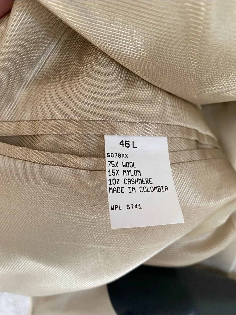 Oscar de la Renta Men’s 46L Long Camel Blazer Wool Cashmere Sport Coat